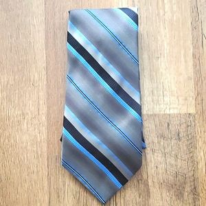 Pronto Uomo Silk Brown &‎ Blue Diagonal Stripe Tie